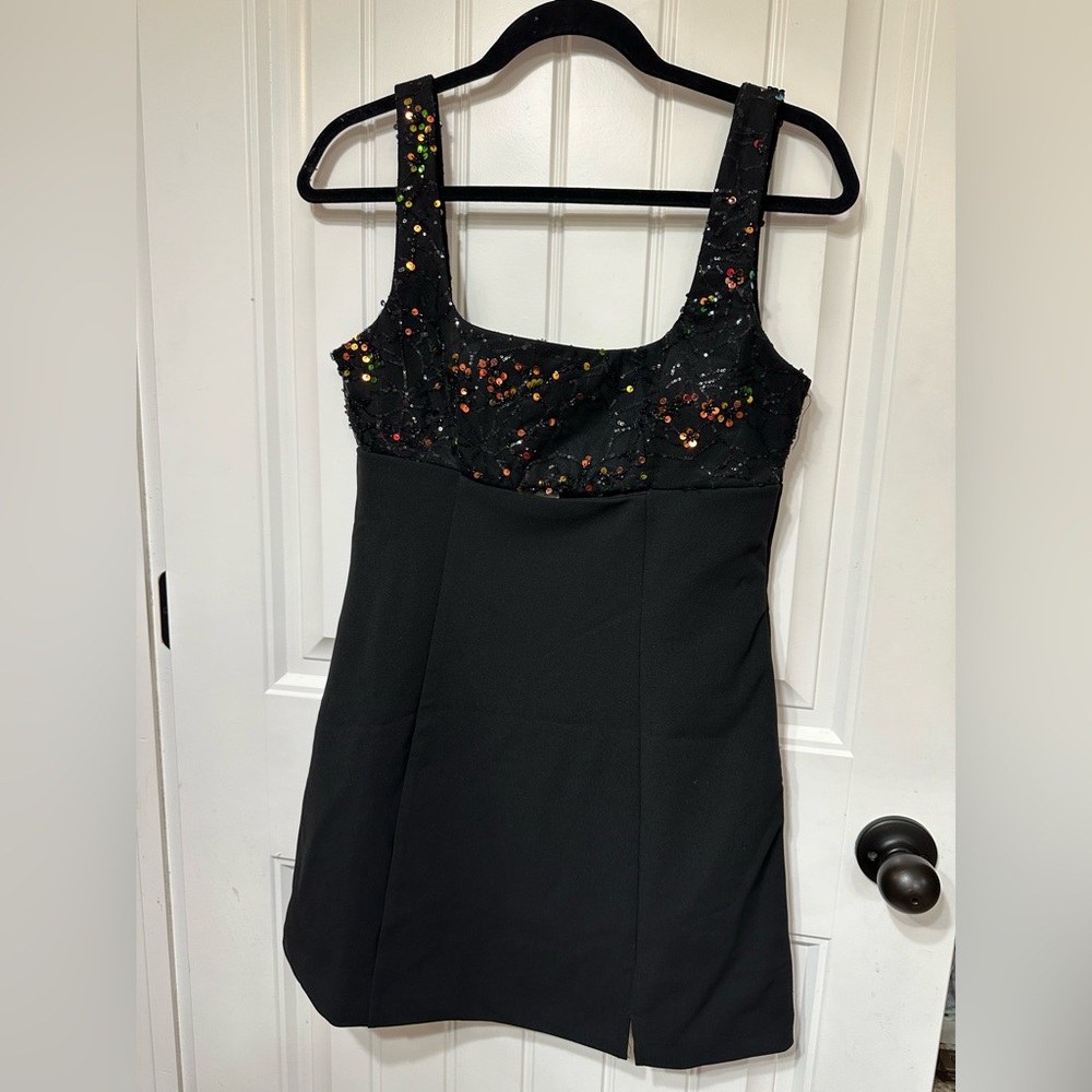 Ina Black Dress with Multicolor Sequins